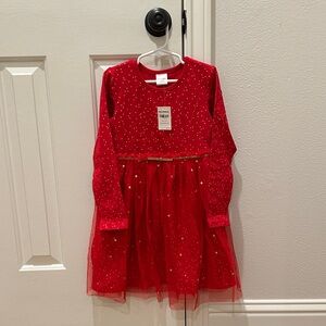 Hanna Andersson Holiday Red Dress with Gold Sparkles